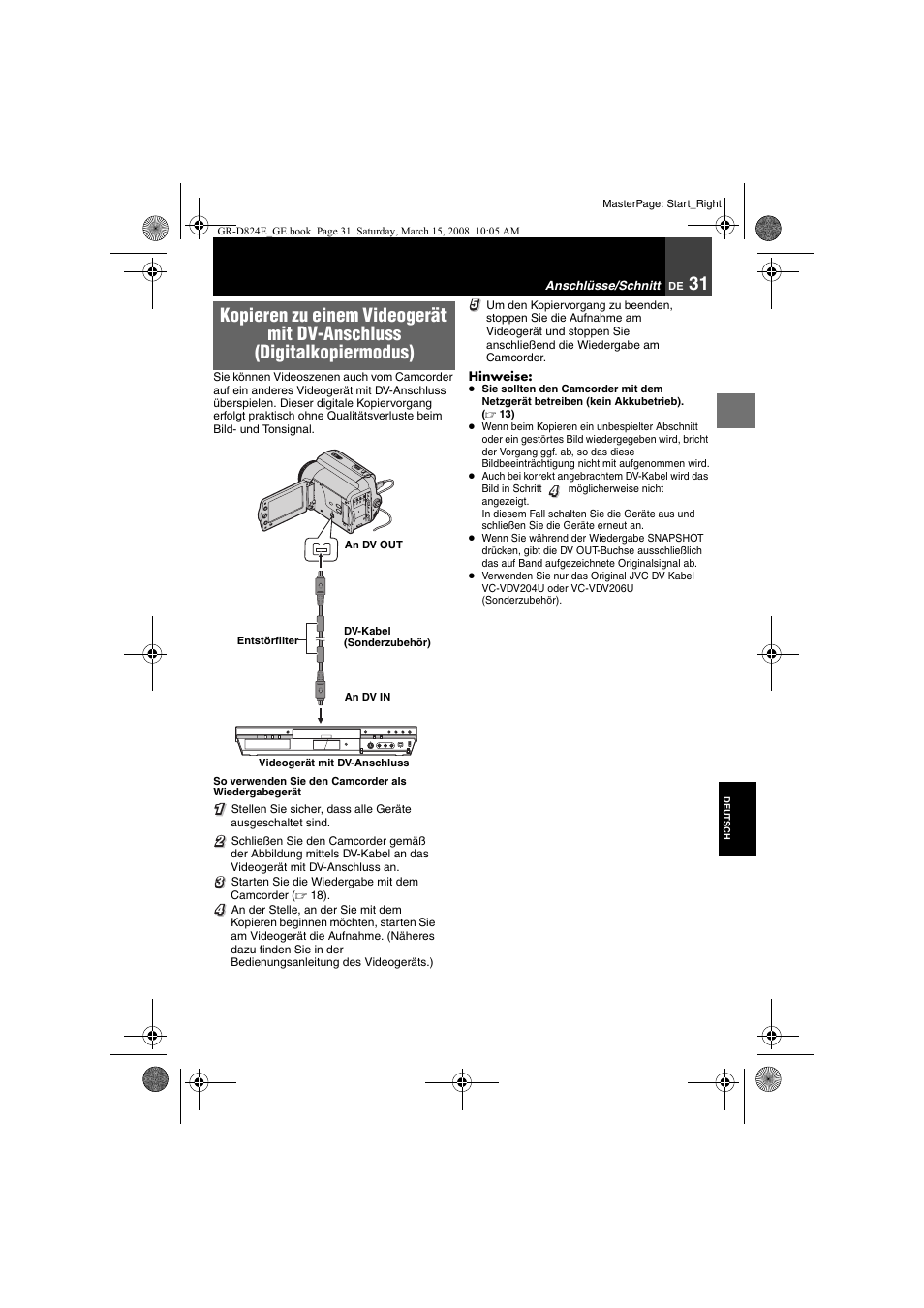 JVC GR-D824 User Manual | Page 31 / 120