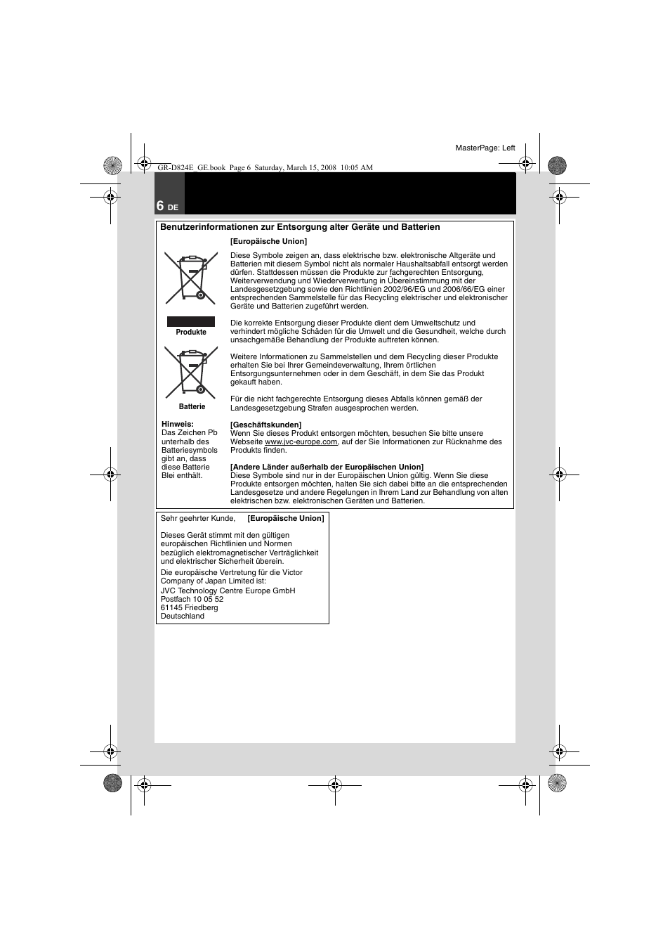 JVC GR-D824 User Manual | Page 6 / 120