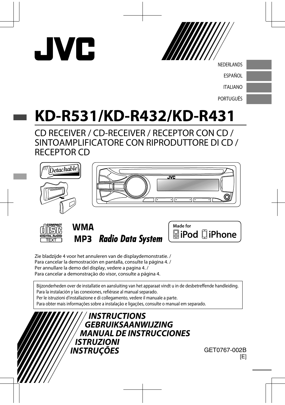 JVC KD-R531 User Manual | 74 pages
