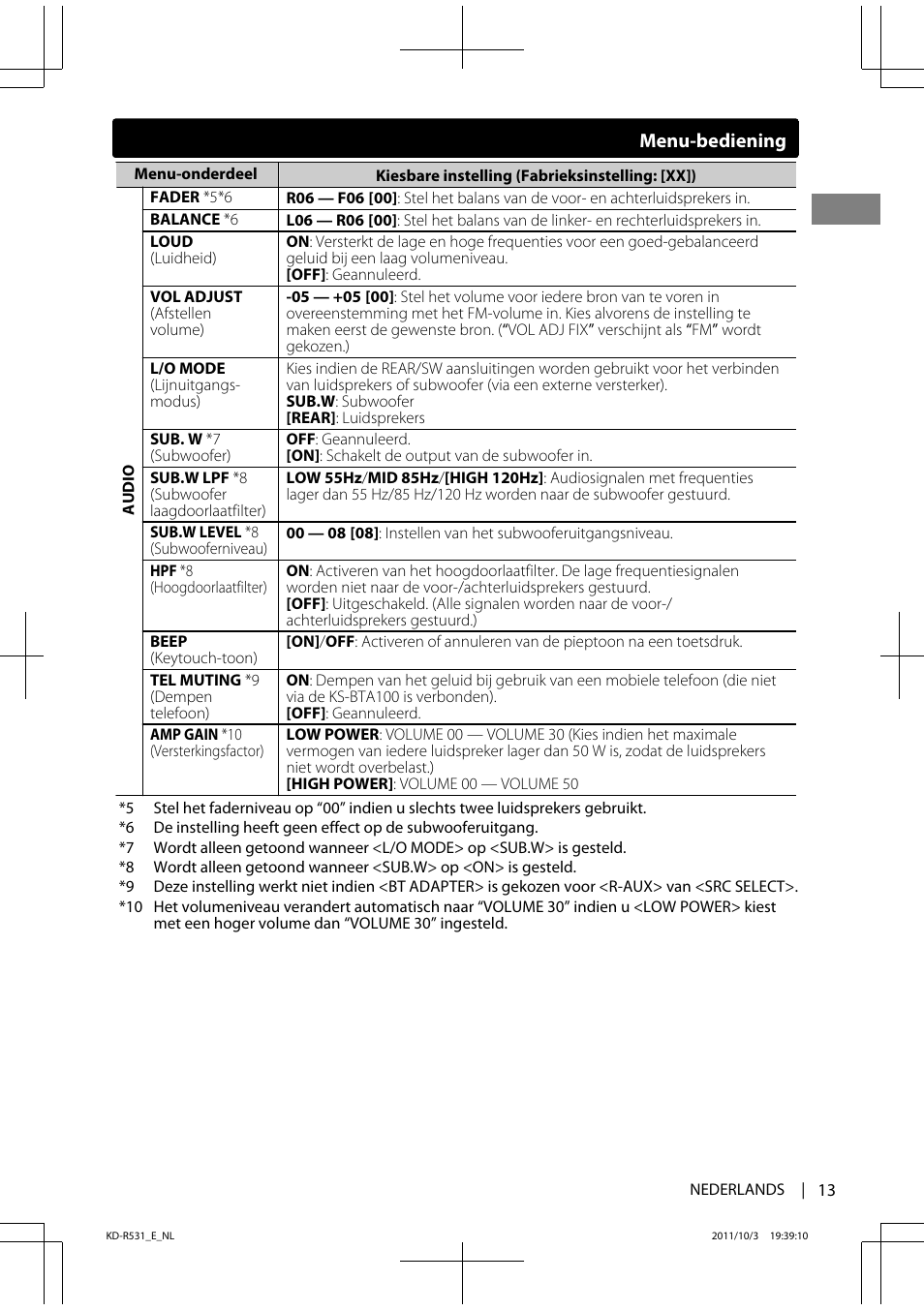 JVC KD-R531 User Manual | Page 13 / 74