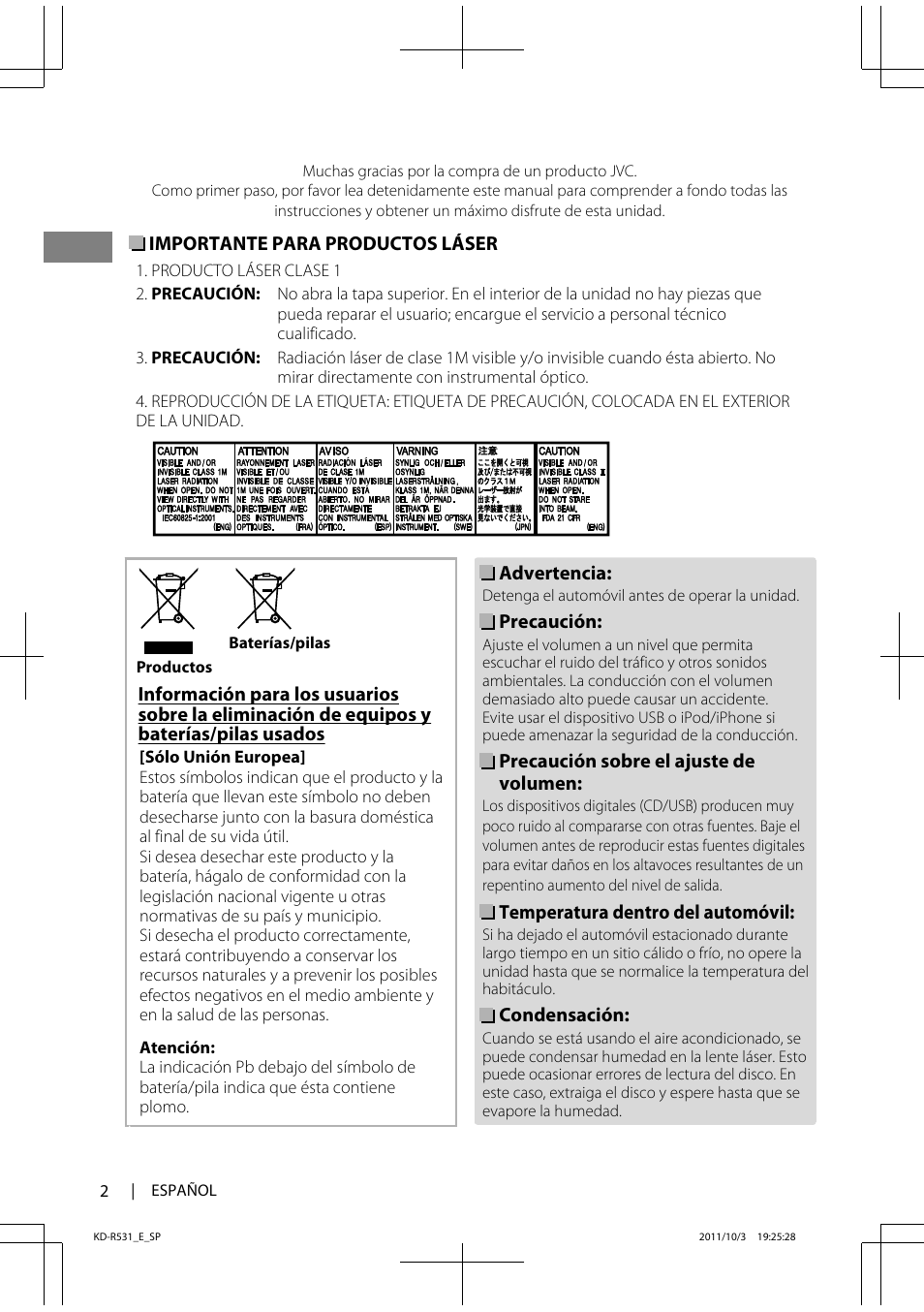 JVC KD-R531 User Manual | Page 20 / 74