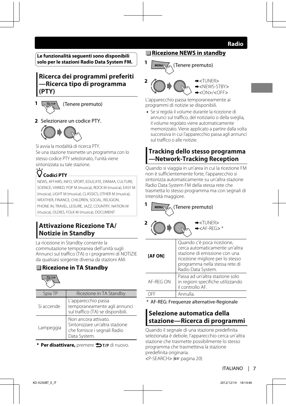 Attivazione ricezione ta/ notizie in standby | JVC KD-X250BT User Manual | Page 63 / 115