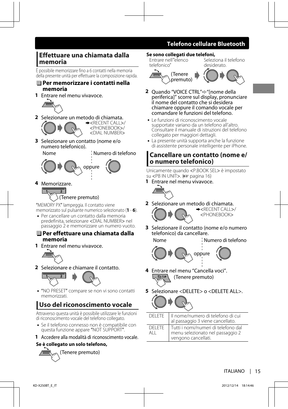 Uso del riconoscimento vocale | JVC KD-X250BT User Manual | Page 71 / 115