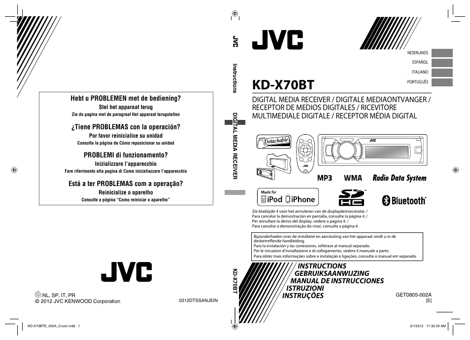 JVC KD-X70 User Manual | 113 pages