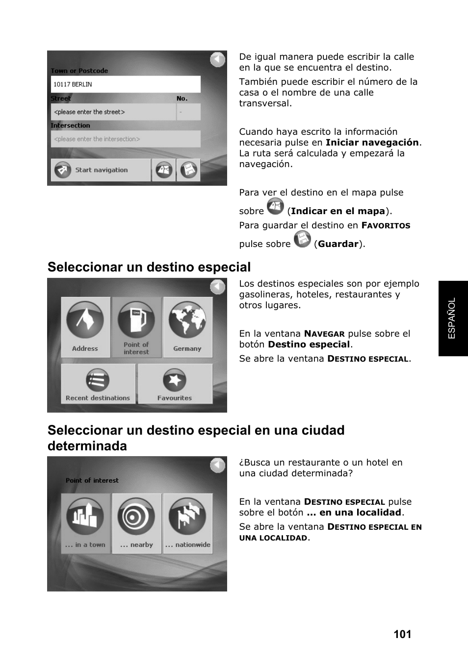 Seleccionar un destino especial | JVC KV-PX701 User Manual | Page 101 / 215