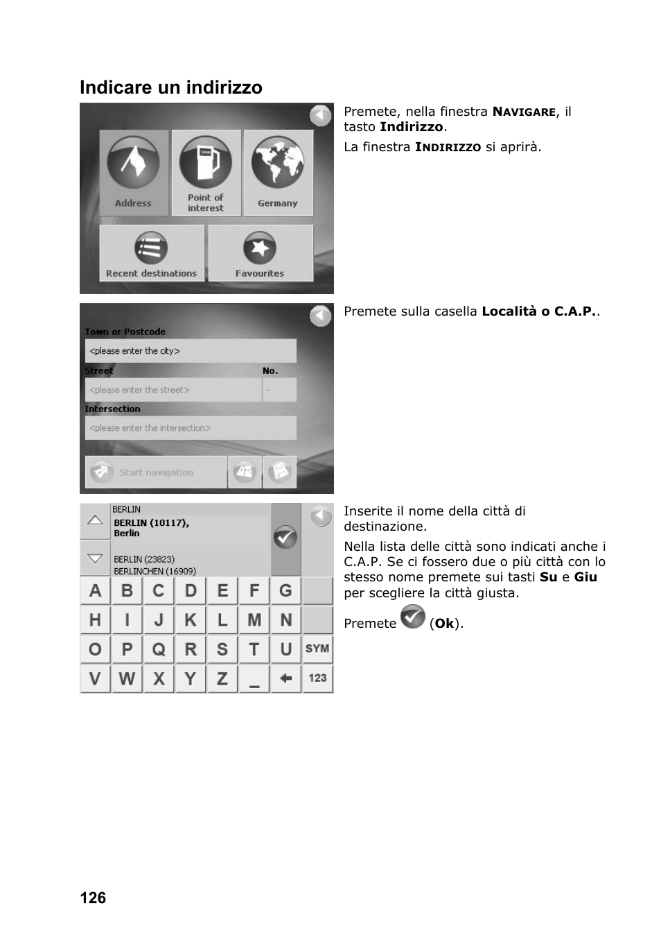 Indicare un indirizzo | JVC KV-PX701 User Manual | Page 126 / 215