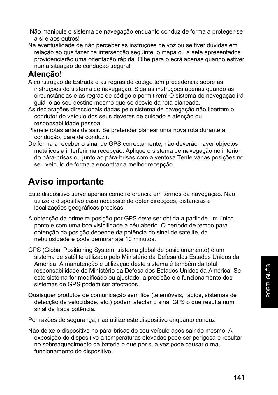 Aviso importante, Atenção | JVC KV-PX701 User Manual | Page 141 / 215