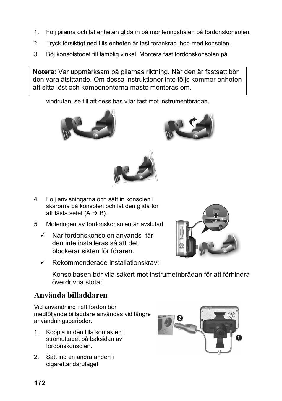 Använda billaddaren | JVC KV-PX701 User Manual | Page 172 / 215