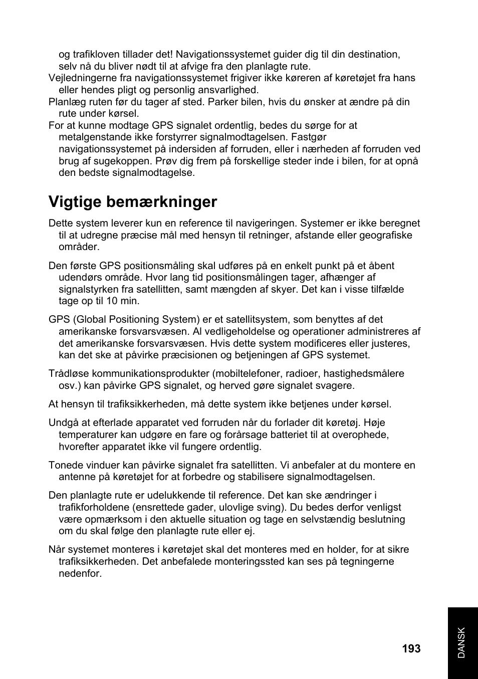 Vigtige bemærkninger | JVC KV-PX701 User Manual | Page 193 / 215