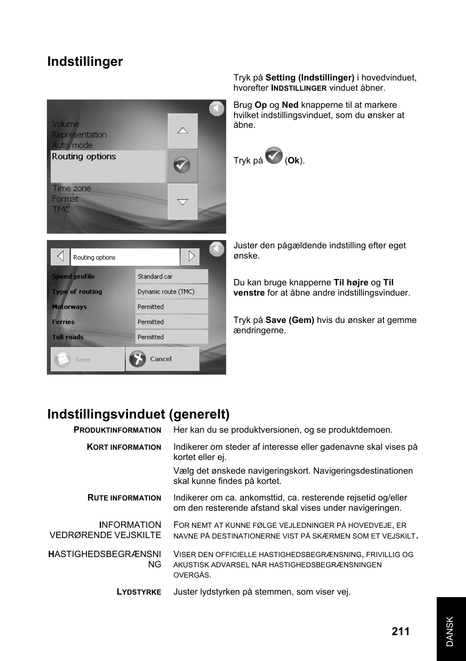 Indstillinger, Indstillingsvinduet (generelt) | JVC KV-PX701 User Manual | Page 211 / 215