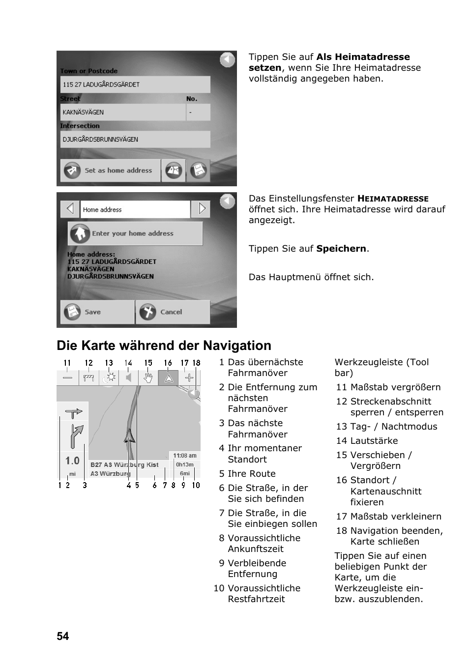 Die karte während der navigation | JVC KV-PX701 User Manual | Page 54 / 215