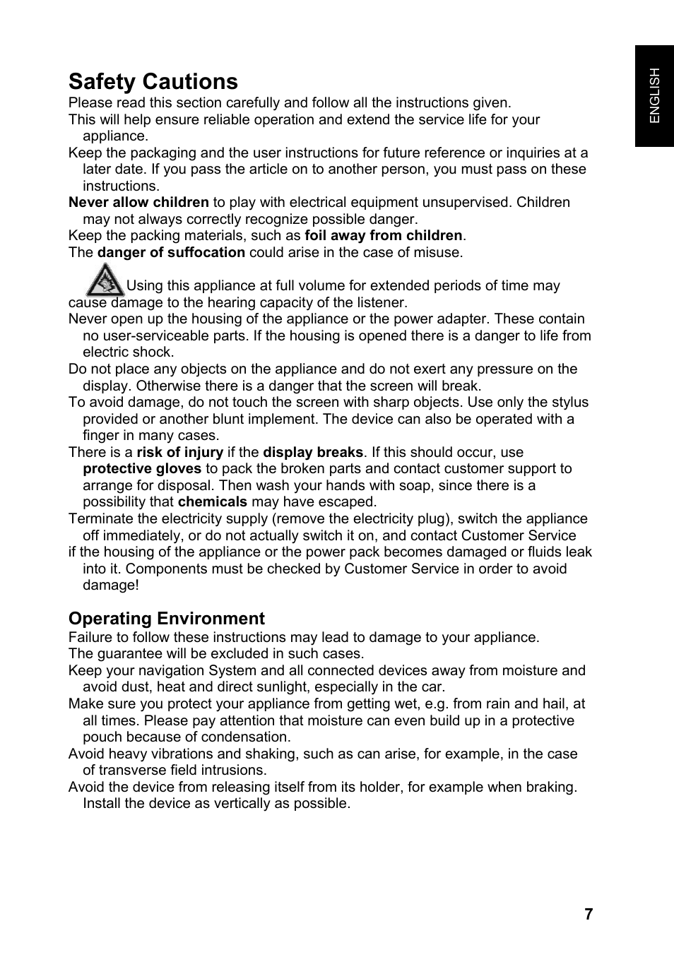 Safety cautions, Operating environment | JVC KV-PX701 User Manual | Page 7 / 215