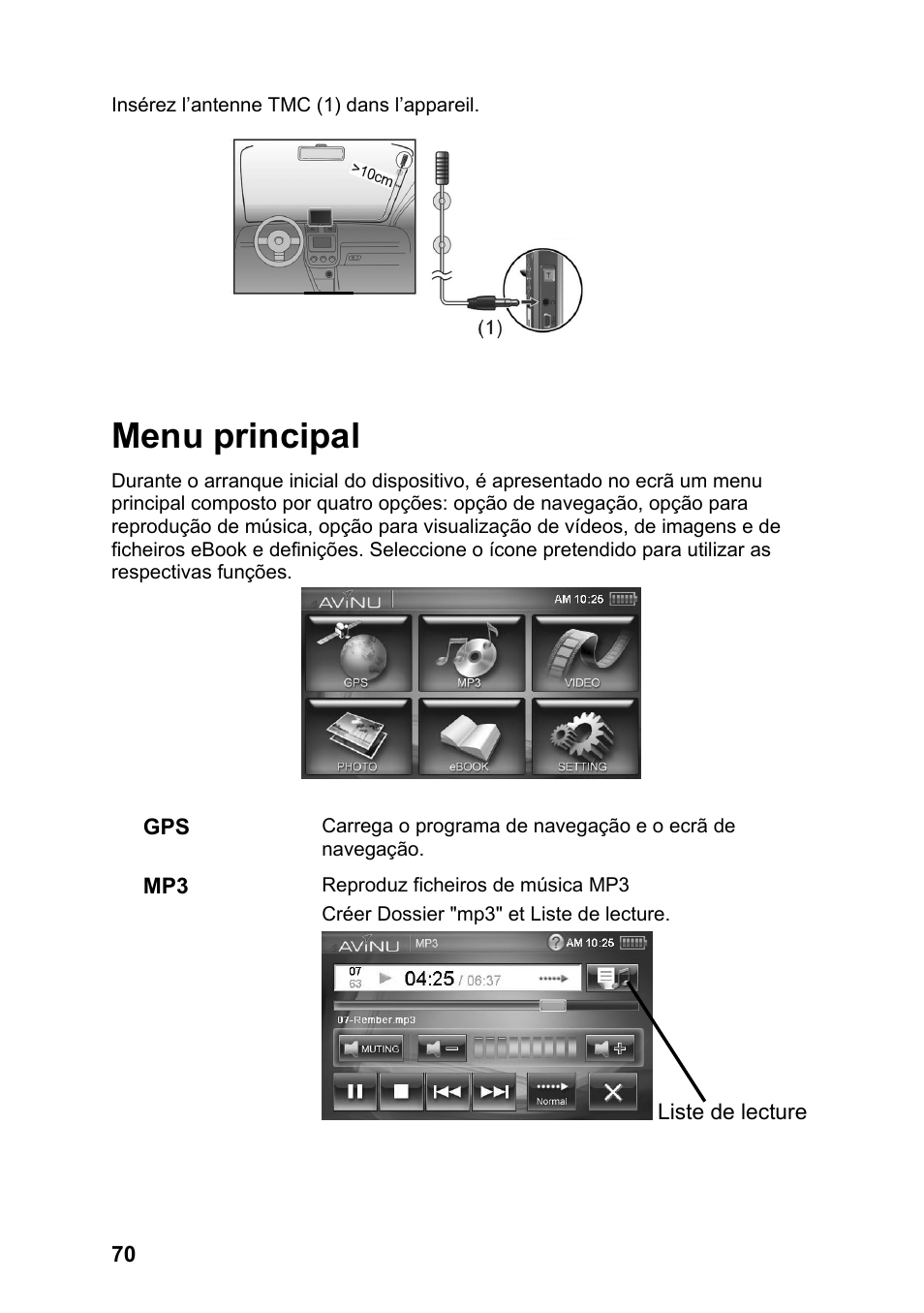 Menu principal | JVC KV-PX701 User Manual | Page 70 / 215