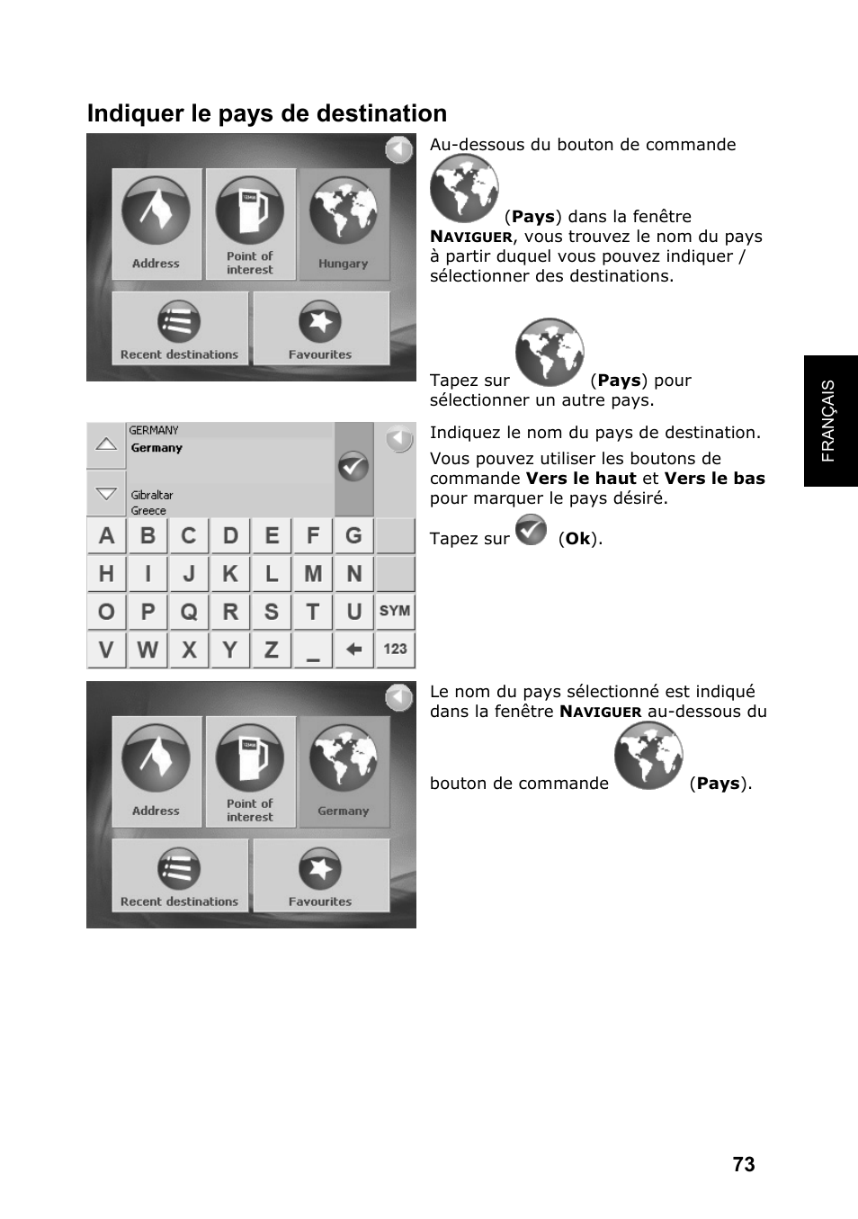 Indiquer le pays de destination | JVC KV-PX701 User Manual | Page 73 / 215