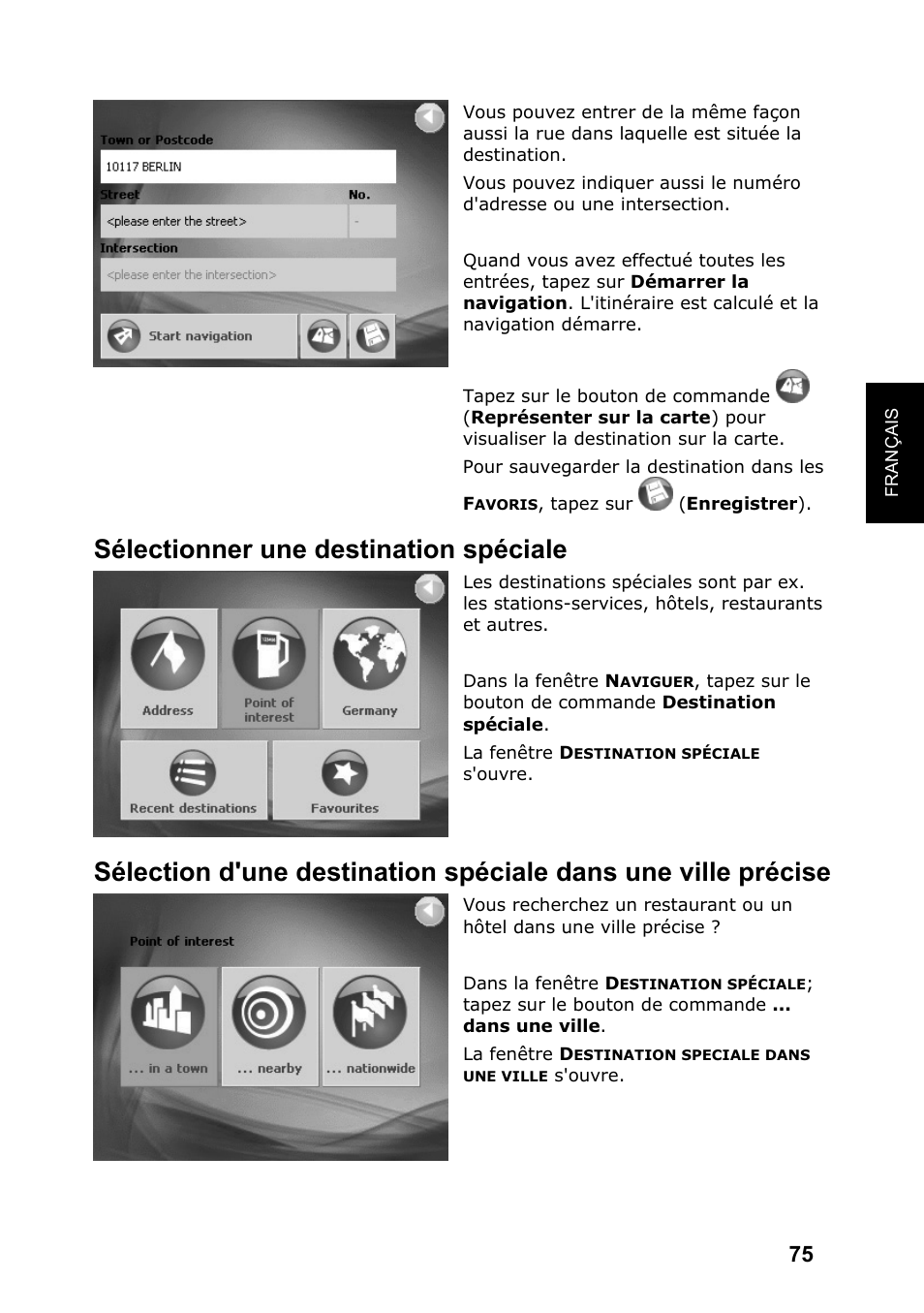 Sélectionner une destination spéciale | JVC KV-PX701 User Manual | Page 75 / 215