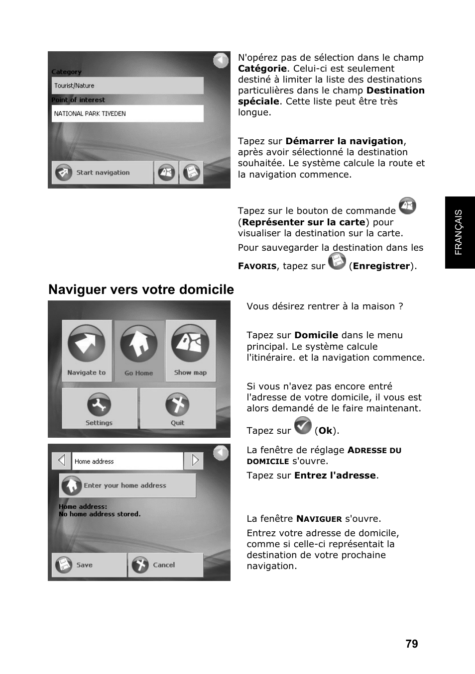 Naviguer vers votre domicile | JVC KV-PX701 User Manual | Page 79 / 215