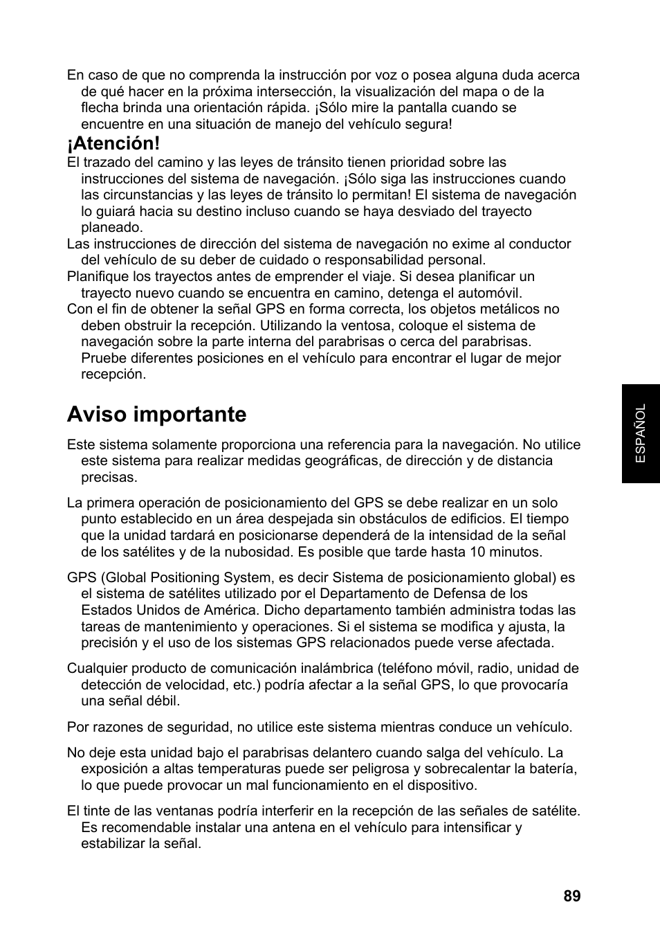 Aviso importante, Atención | JVC KV-PX701 User Manual | Page 89 / 215