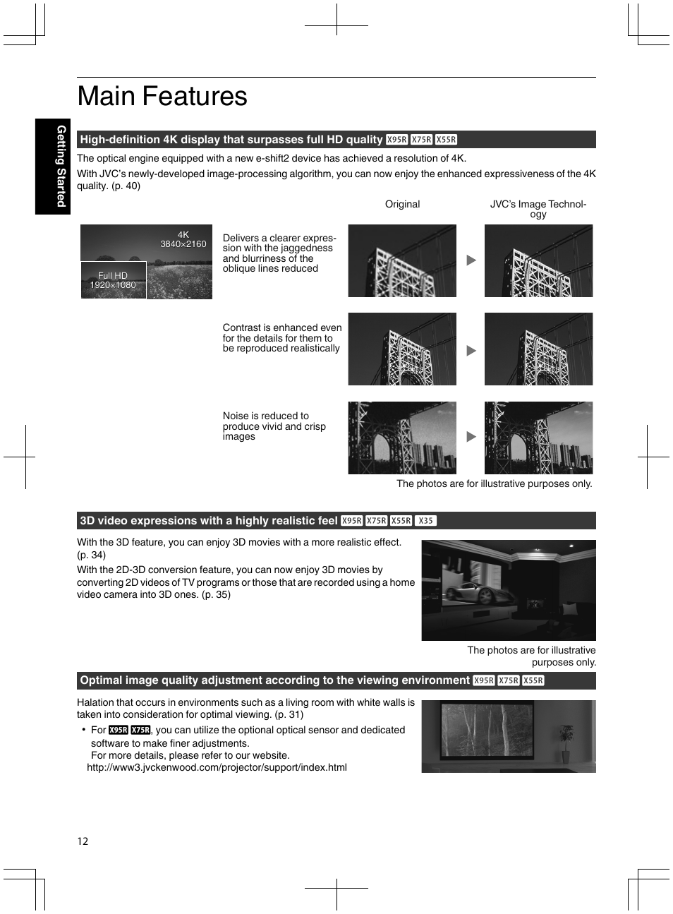 Main features | JVC DLA-X95R User Manual | Page 12 / 260