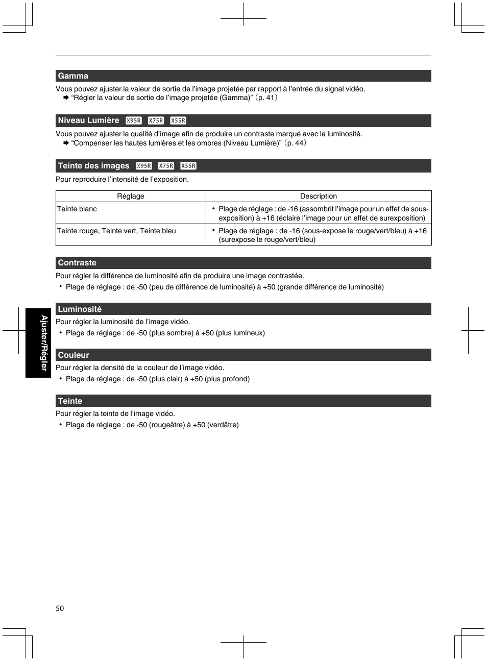 P. 50), P. 50 | JVC DLA-X95R User Manual | Page 136 / 260