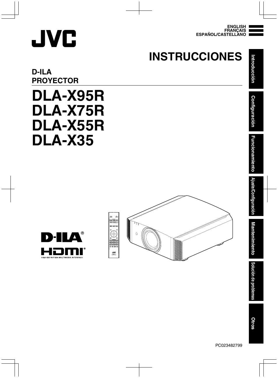Español/castellano, Instrucciones | JVC DLA-X95R User Manual | Page 173 / 260