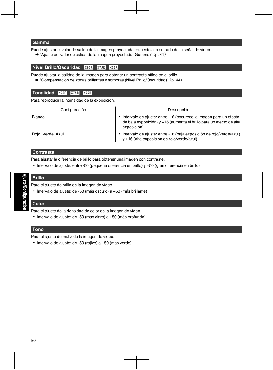 P. 50), P. 50 | JVC DLA-X95R User Manual | Page 222 / 260