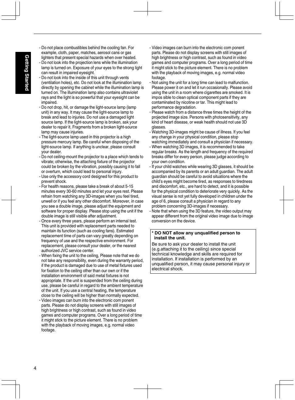 JVC DLA-X95R User Manual | Page 4 / 260