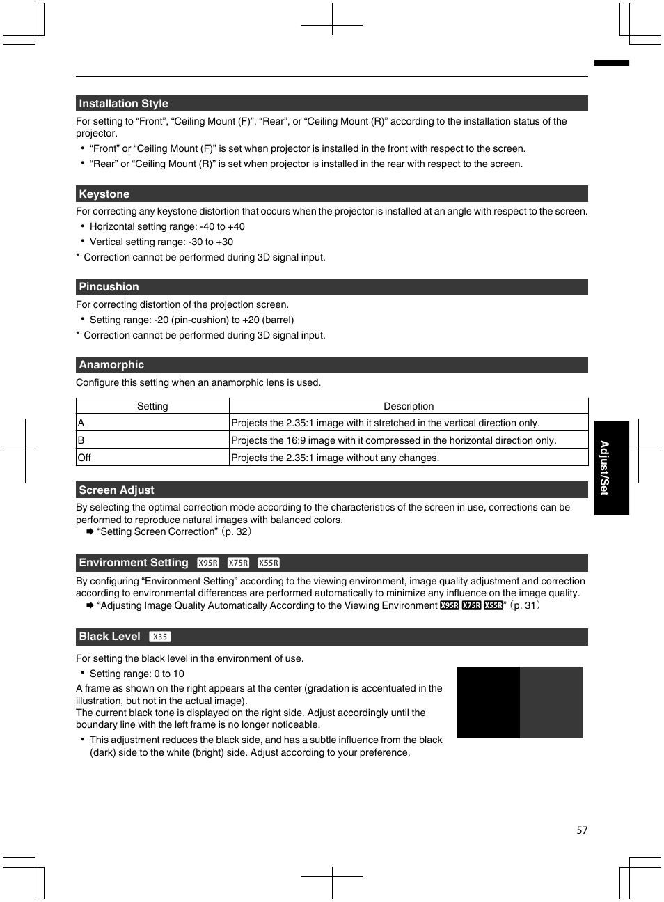 Mode. (p. 57), P. 57 | JVC DLA-X95R User Manual | Page 57 / 260