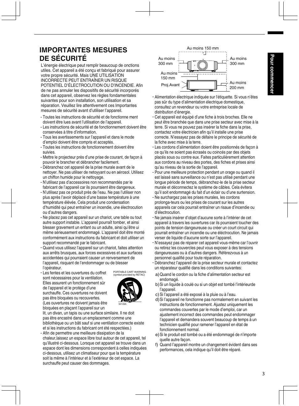 Importantes mesures de sécurité | JVC DLA-X95R User Manual | Page 89 / 260
