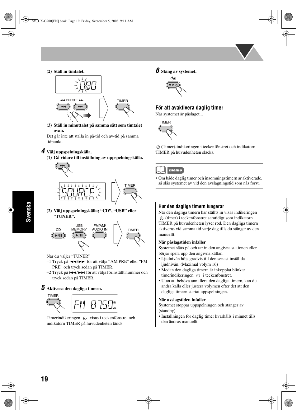 Svenska | JVC UX-G200 User Manual | Page 100 / 155