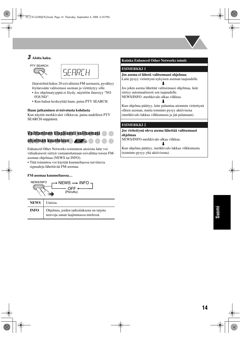 Suomi | JVC UX-G200 User Manual | Page 119 / 155