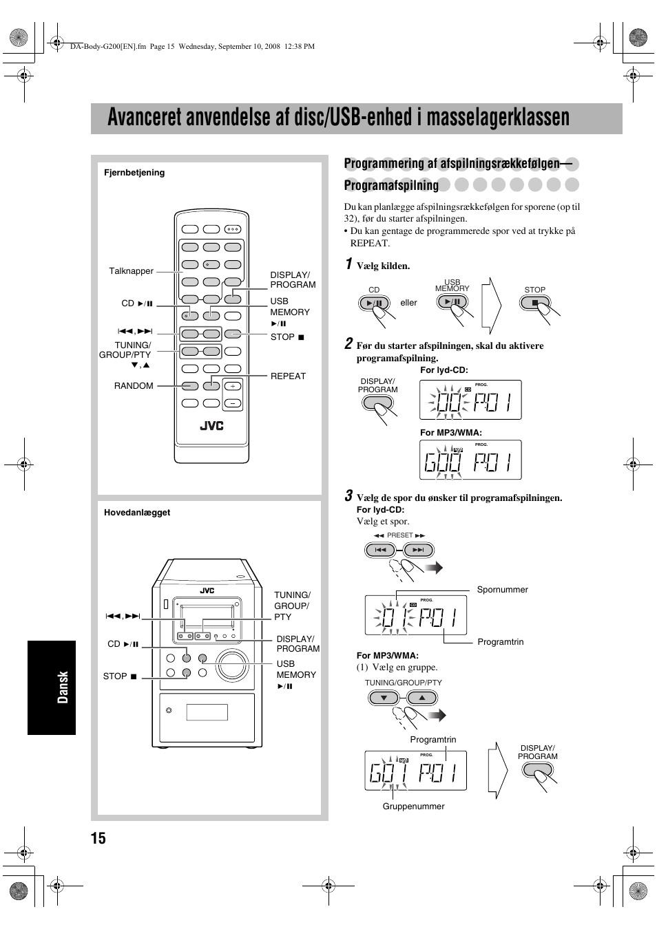 Dansk | JVC UX-G200 User Manual | Page 144 / 155
