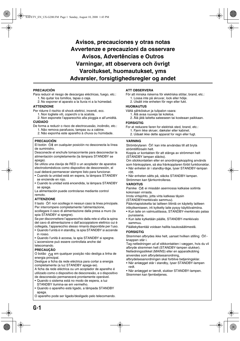 JVC UX-G200 User Manual | Page 2 / 155