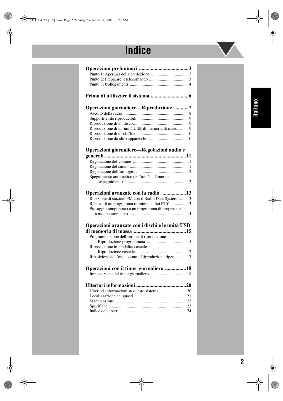 Indice | JVC UX-G200 User Manual | Page 35 / 155