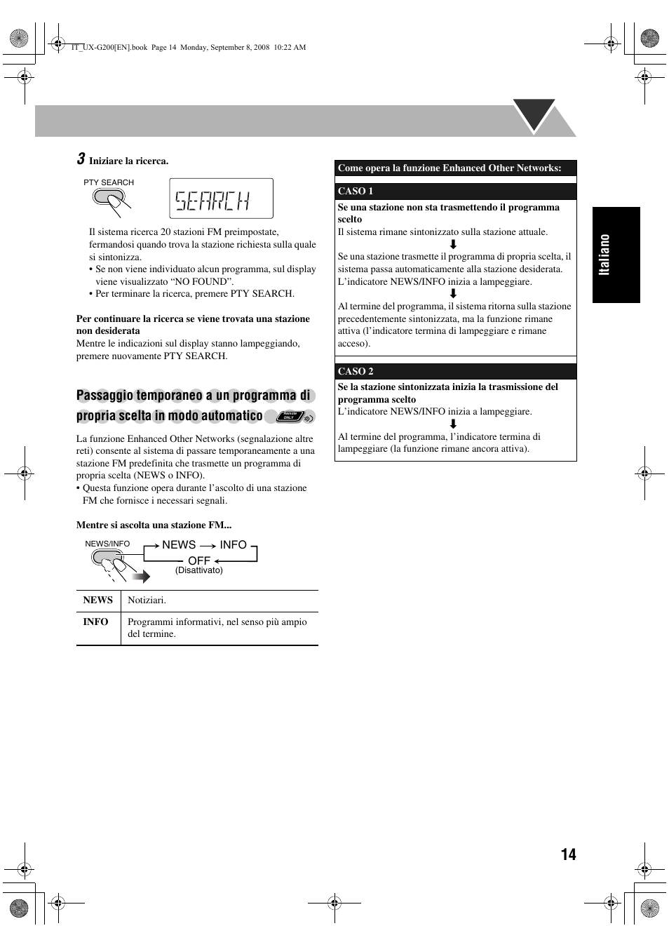 Italiano | JVC UX-G200 User Manual | Page 47 / 155