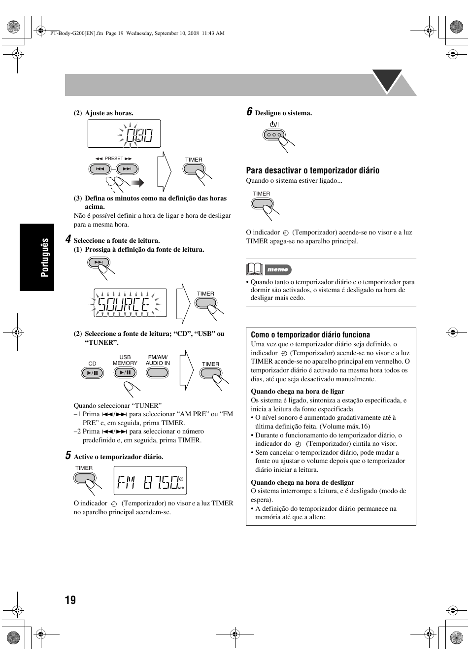 Português | JVC UX-G200 User Manual | Page 76 / 155