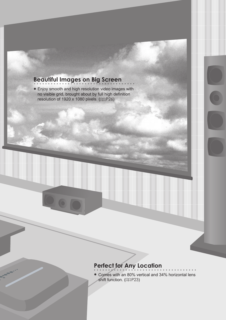 Beautiful images on big screen, Perfect for any location | JVC DLA-HD750 User Manual | Page 11 / 181