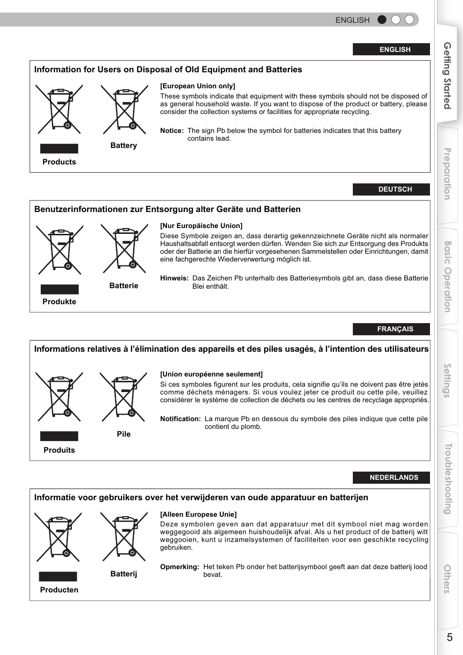 JVC DLA-HD750 User Manual | Page 5 / 181