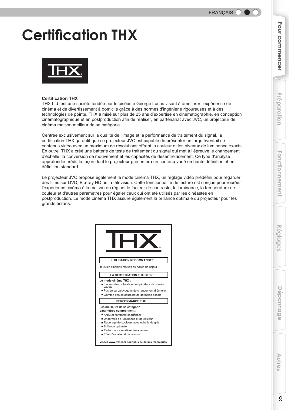 Certification thx | JVC DLA-HD750 User Manual | Page 69 / 181