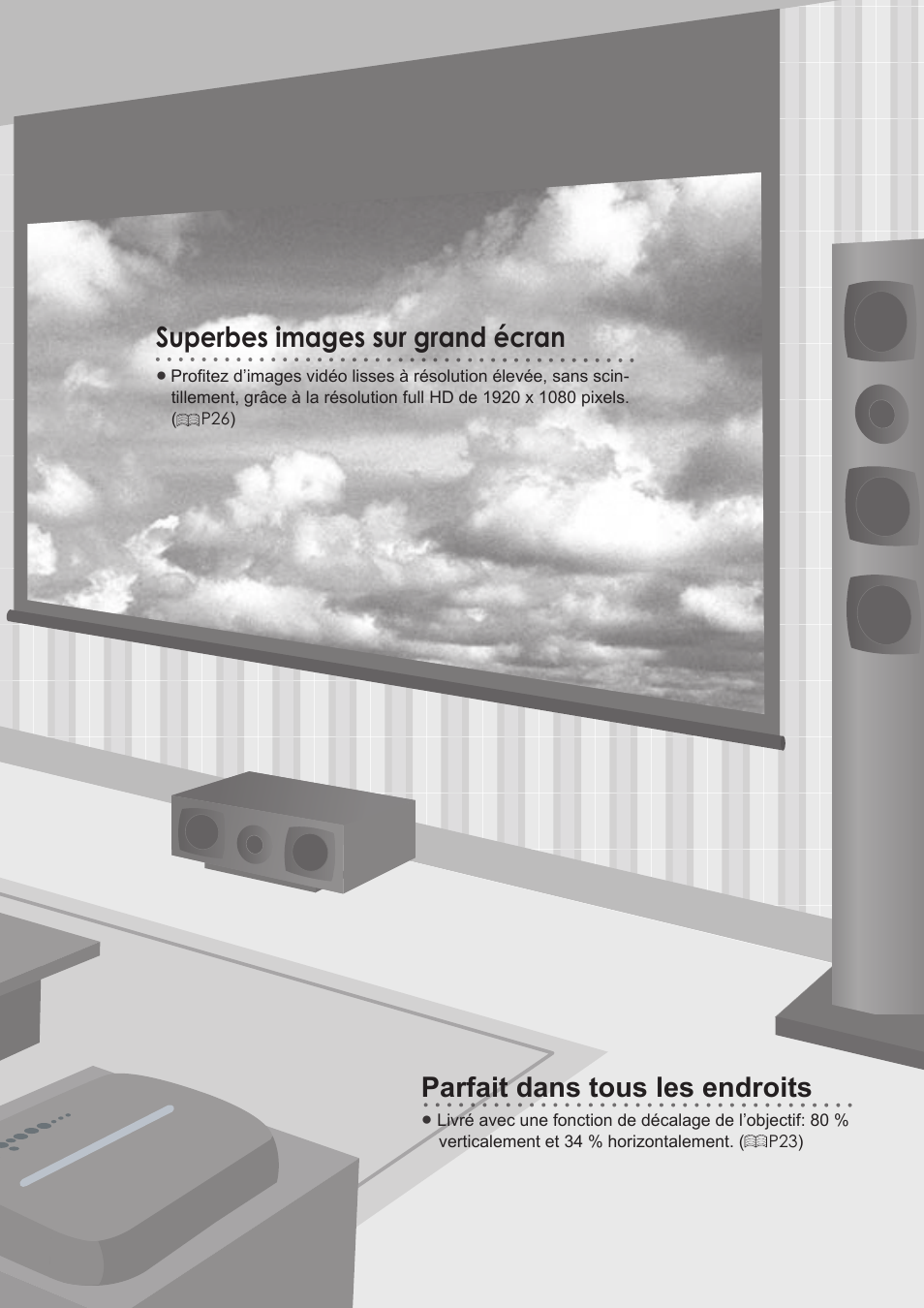 Parfait dans tous les endroits, Superbes images sur grand écran | JVC DLA-HD750 User Manual | Page 71 / 181