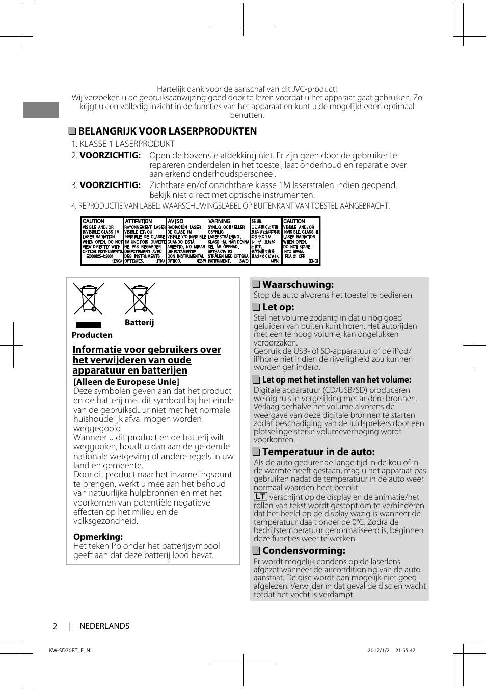 JVC KW-SD70 User Manual | Page 2 / 121
