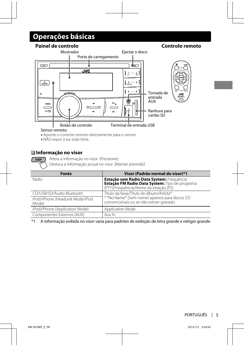 Operações básicas | JVC KW-SD70 User Manual | Page 95 / 121