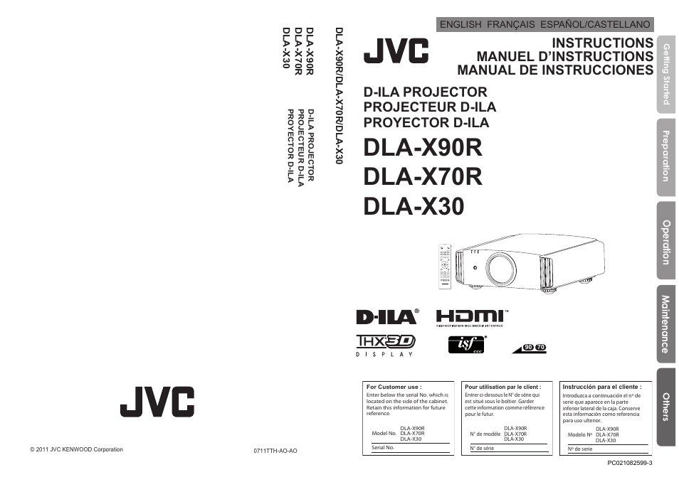 JVC DLA-X90 User Manual | 288 pages