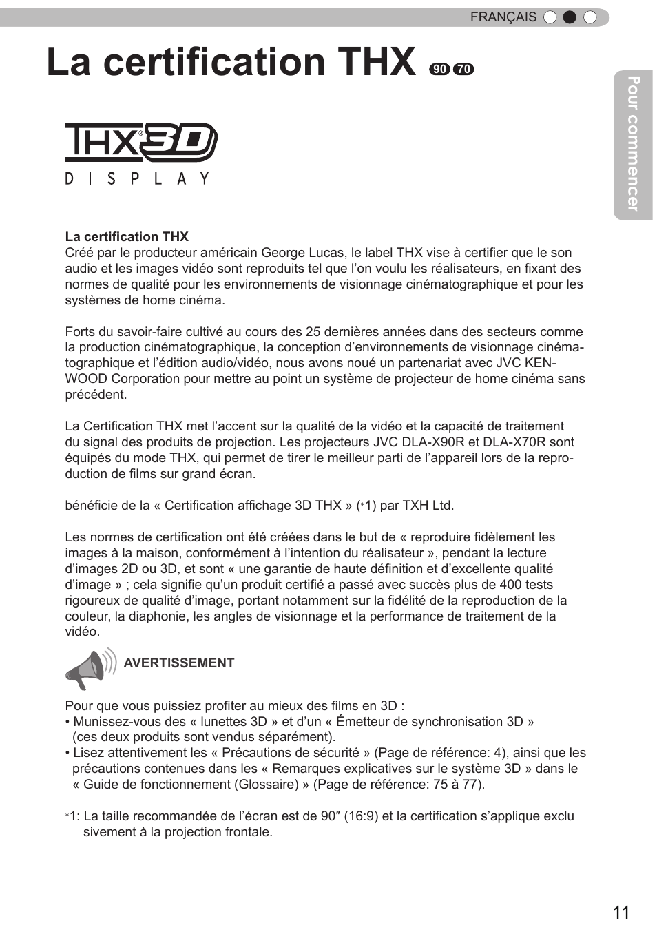 La certification thx | JVC DLA-X90 User Manual | Page 107 / 288