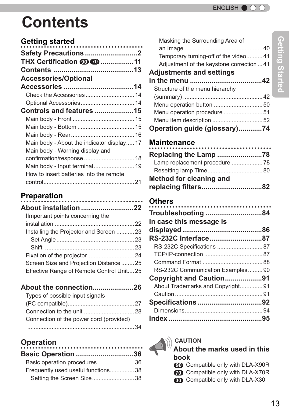 JVC DLA-X90 User Manual | Page 13 / 288