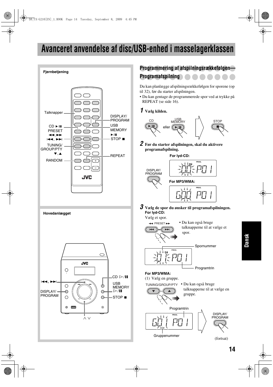 Dansk | JVC UX-G210 User Manual | Page 103 / 111