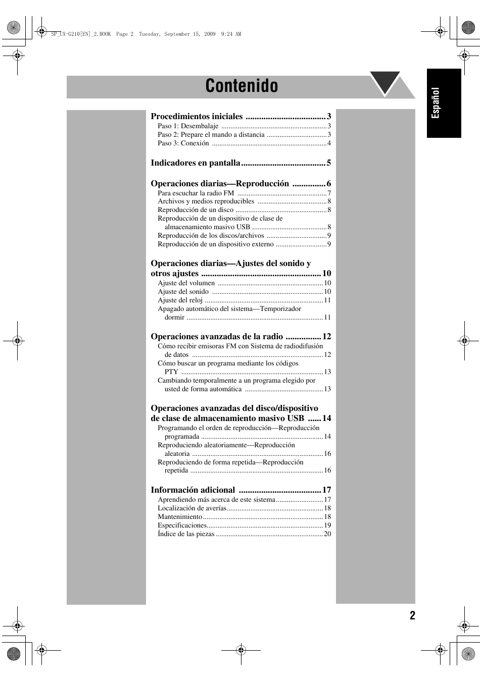 JVC UX-G210 User Manual | Page 11 / 111