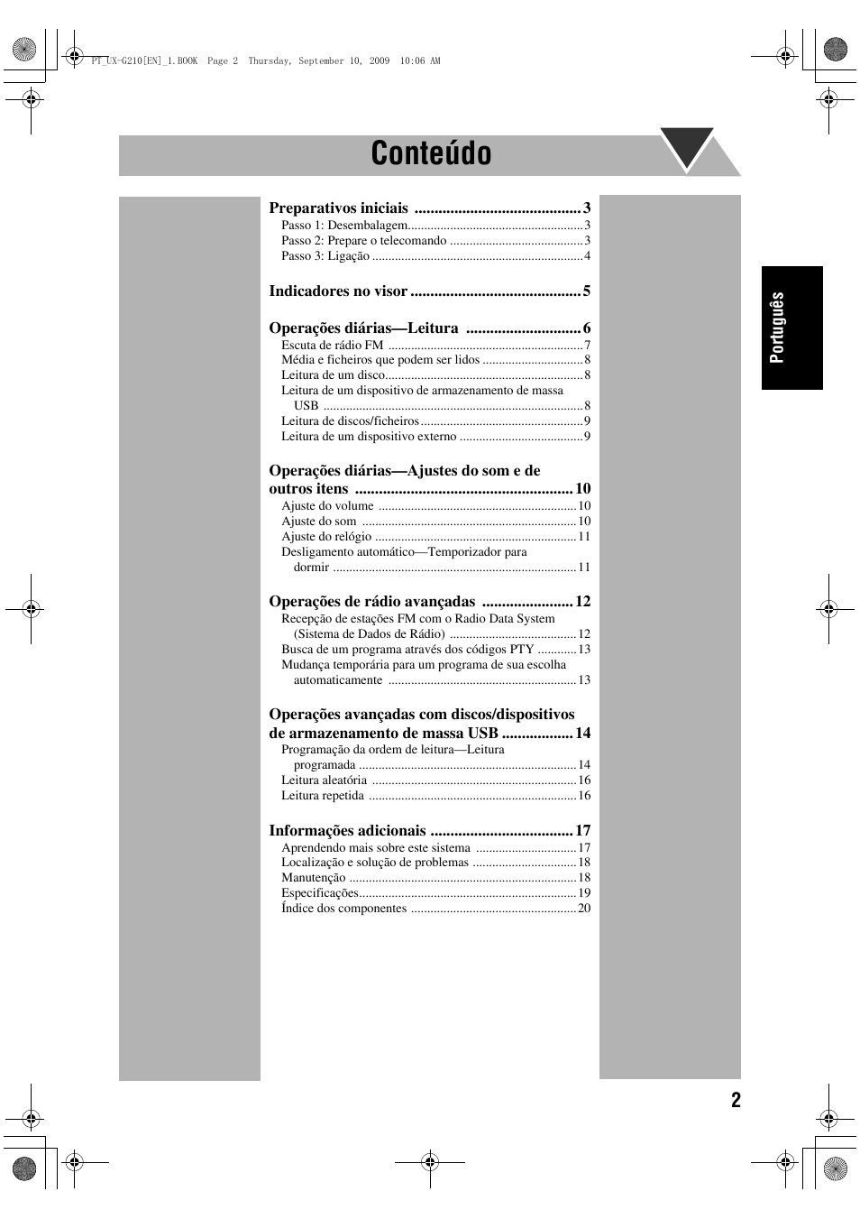 Conteúdo | JVC UX-G210 User Manual | Page 31 / 111