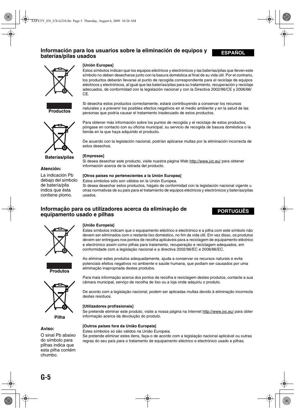 JVC UX-G210 User Manual | Page 6 / 111