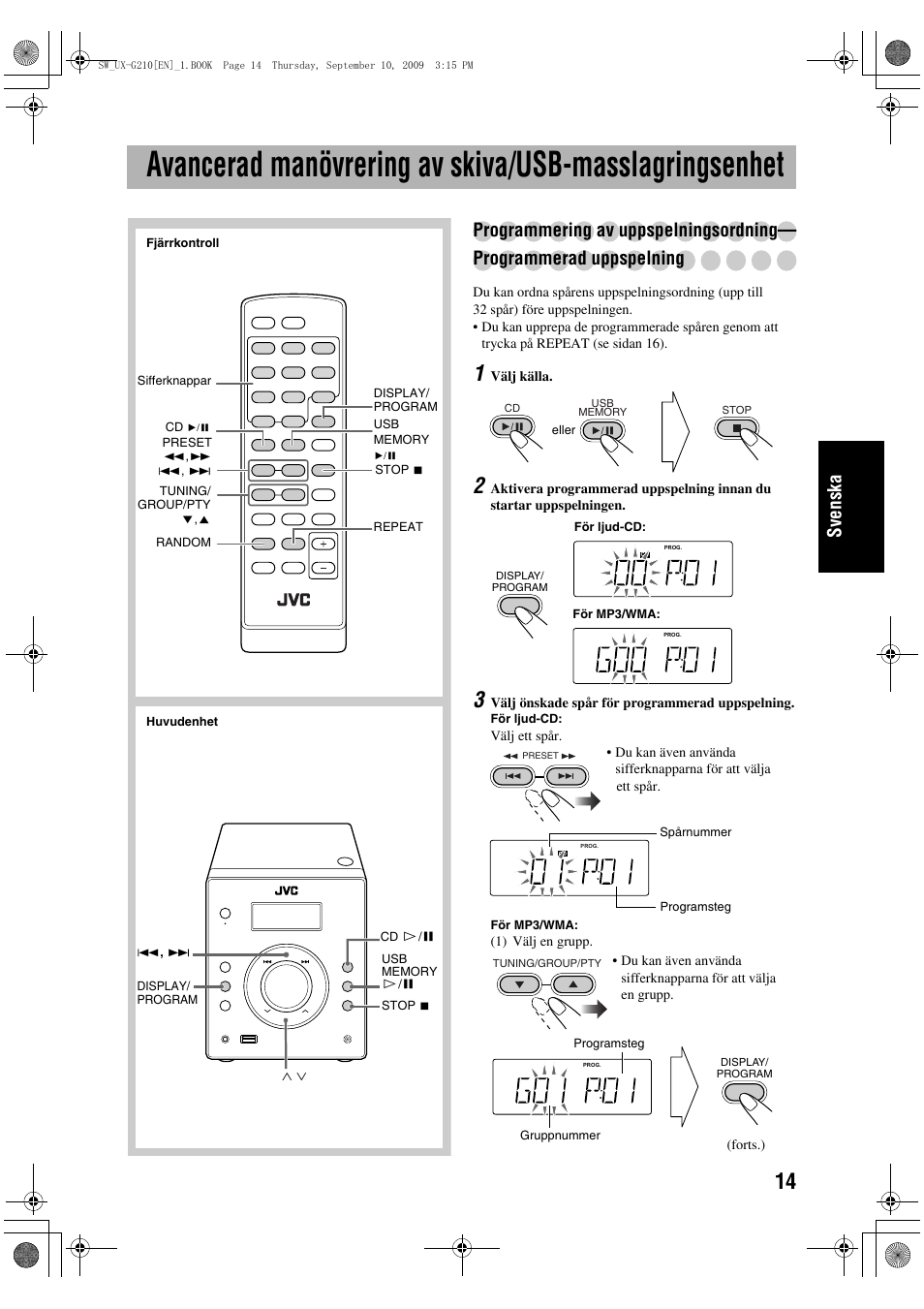 Sve n ska | JVC UX-G210 User Manual | Page 63 / 111
