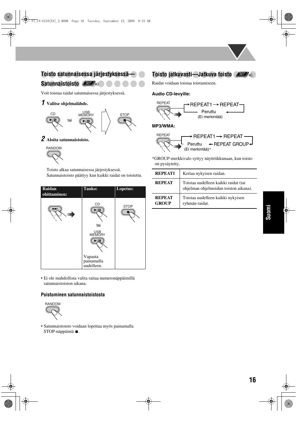 Toisto jatkuvasti—jatkuva toisto | JVC UX-G210 User Manual | Page 85 / 111